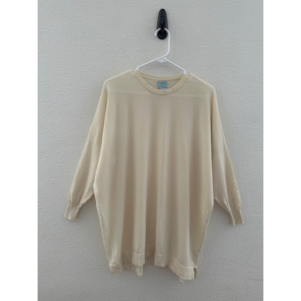 Hania by Anya Cole Cashmere Sweater Womens OS Cream Oversized Crewneck Scotland
